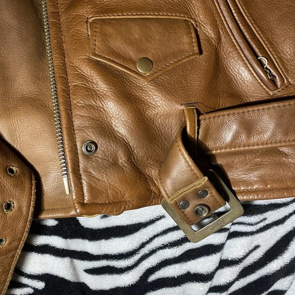 New Schott Perfecto 519 Brown Leather Jacket (S) - Picture 4 of 9